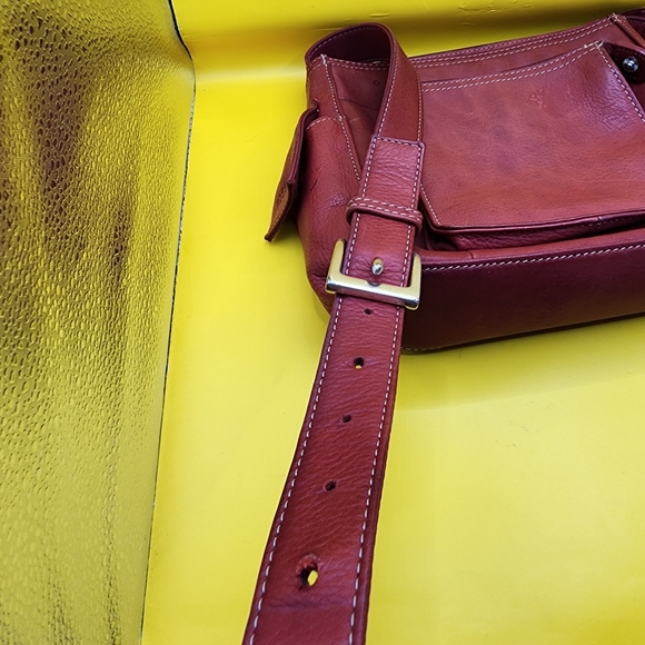 Fossil Red Leather Purse Crossbody Bag 9x7" - Picture 10 of 13